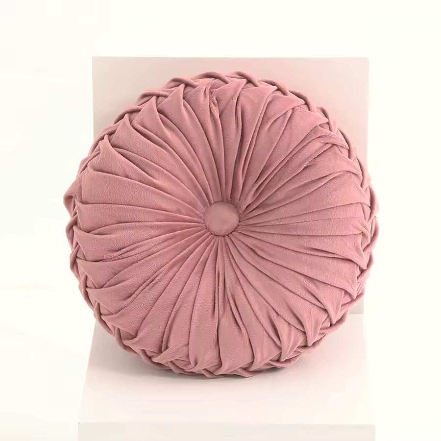 Pleated Velvet Pumpkin Pillow
