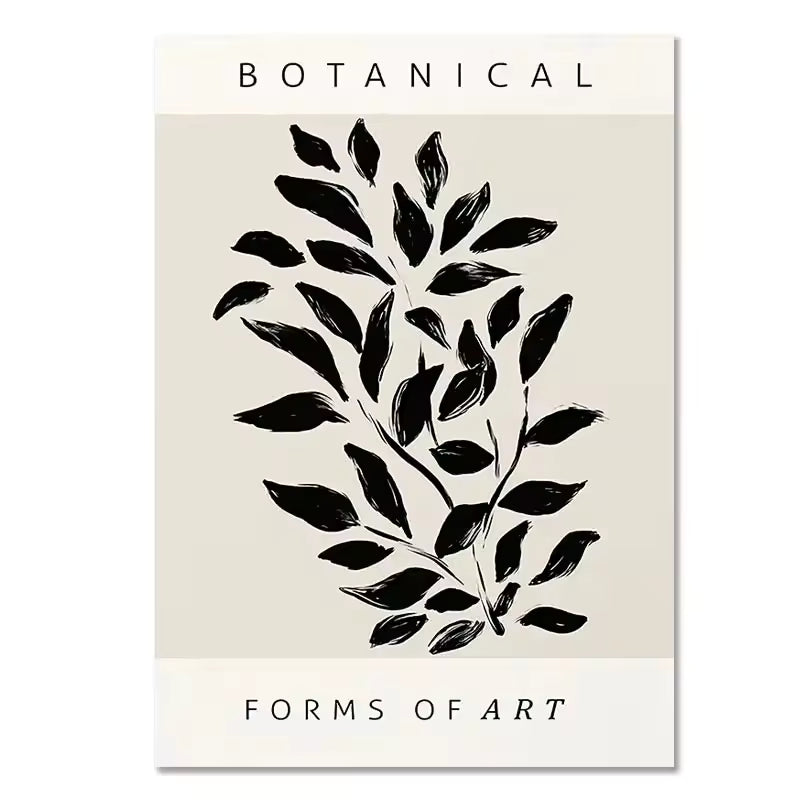 Abstract Boho Leaf Canvas Print
