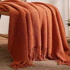 Morandi Tassel Knitted Throw Blanket