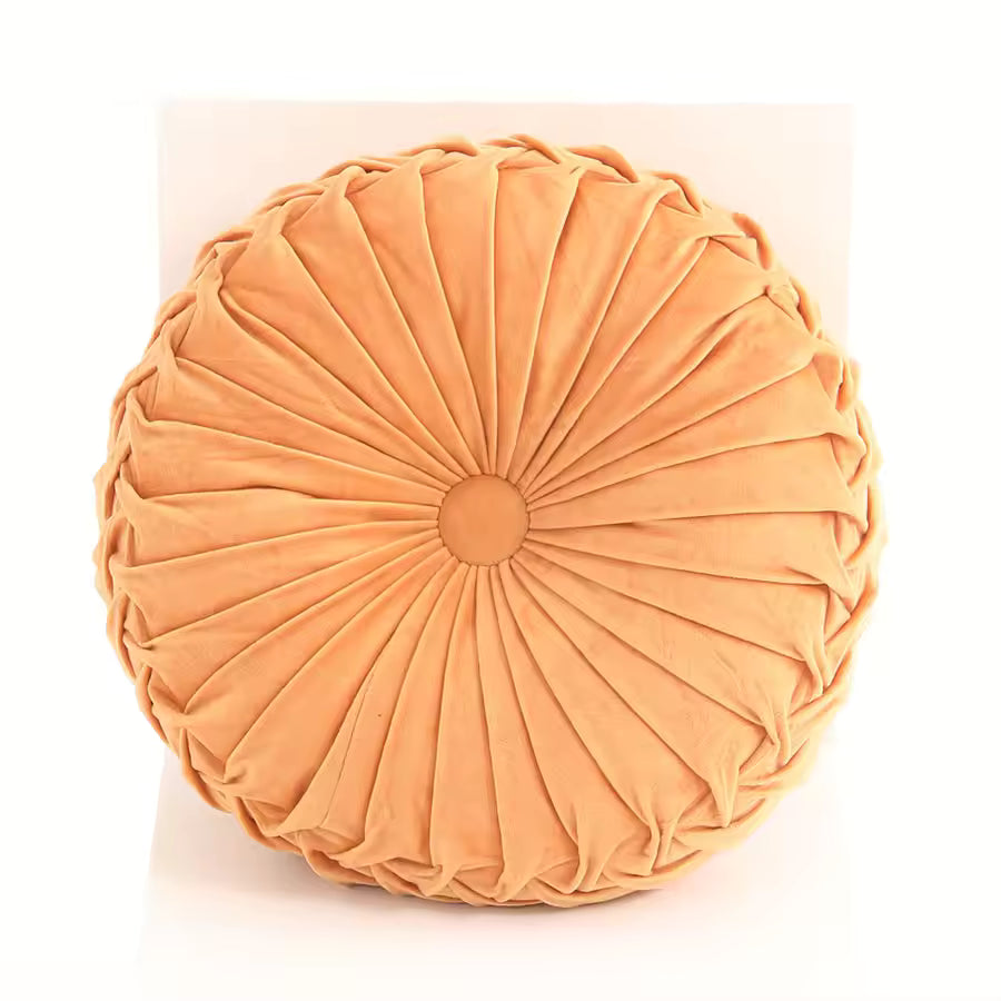 Pleated Velvet Pumpkin Pillow