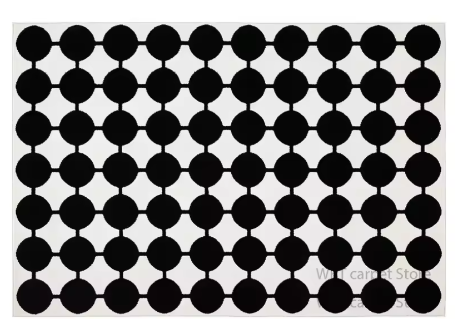Modern Black & White Striped Rug