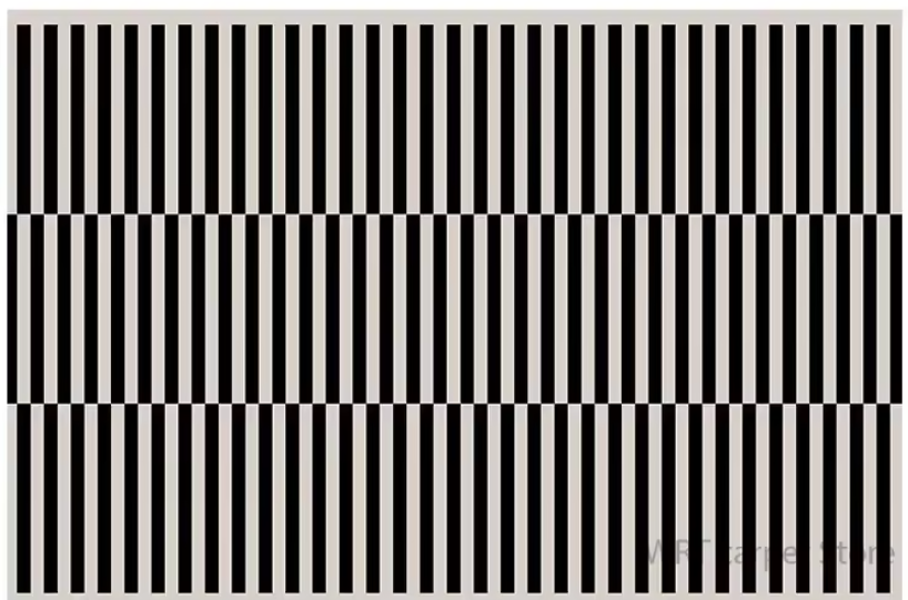 Modern Black & White Striped Rug