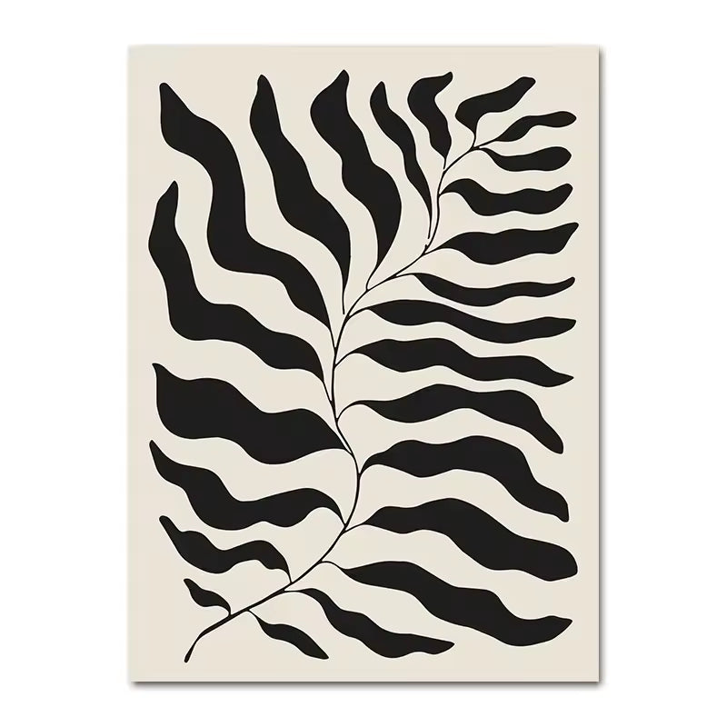 Abstract Boho Leaf Canvas Print