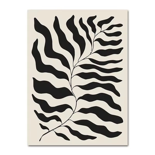 Abstract Boho Leaf Canvas Print