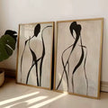 2 Piece Abstract Female Line Art Canvas Set